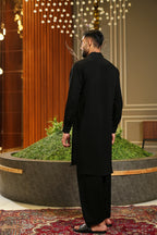 Premium High Mandarin Black - Shalwar Kameez