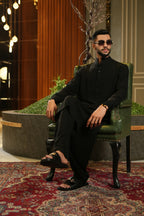 Premium High Mandarin Black - Shalwar Kameez