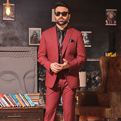 Classic Dark Maroon 3-Piece Suit – Article WST-022410