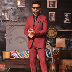 Classic Dark Maroon 3-Piece Suit – Article WST-022410