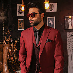 Classic Dark Maroon 3-Piece Suit – Article WST-022410