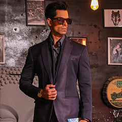 Elegant Dark Purple 2-Piece Suit – Article WST-022411