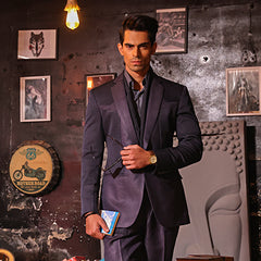 Elegant Dark Purple 2-Piece Suit – Article WST-022411