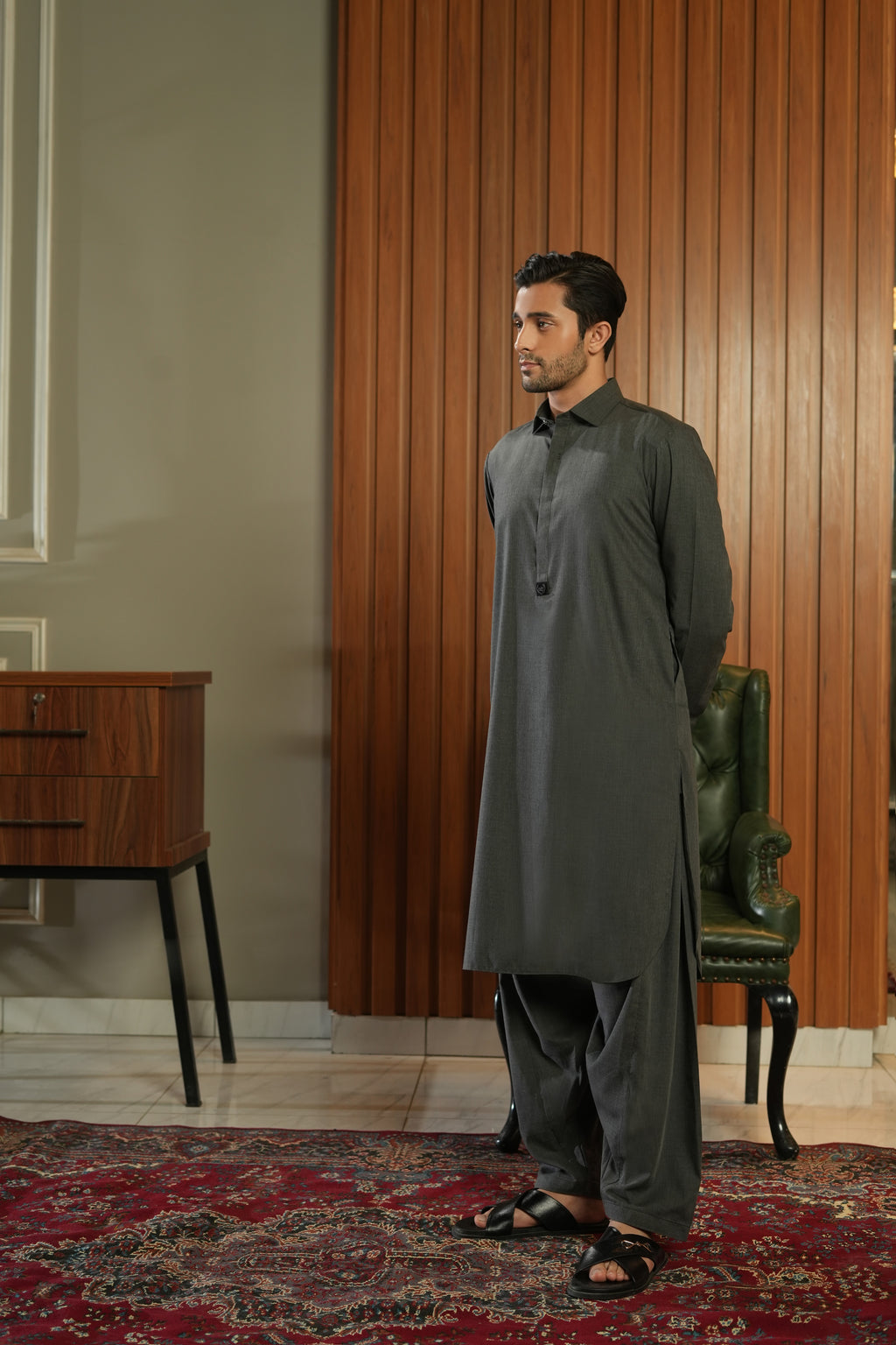 Sovereign Eid Attire Grey - Shalwar Kameez