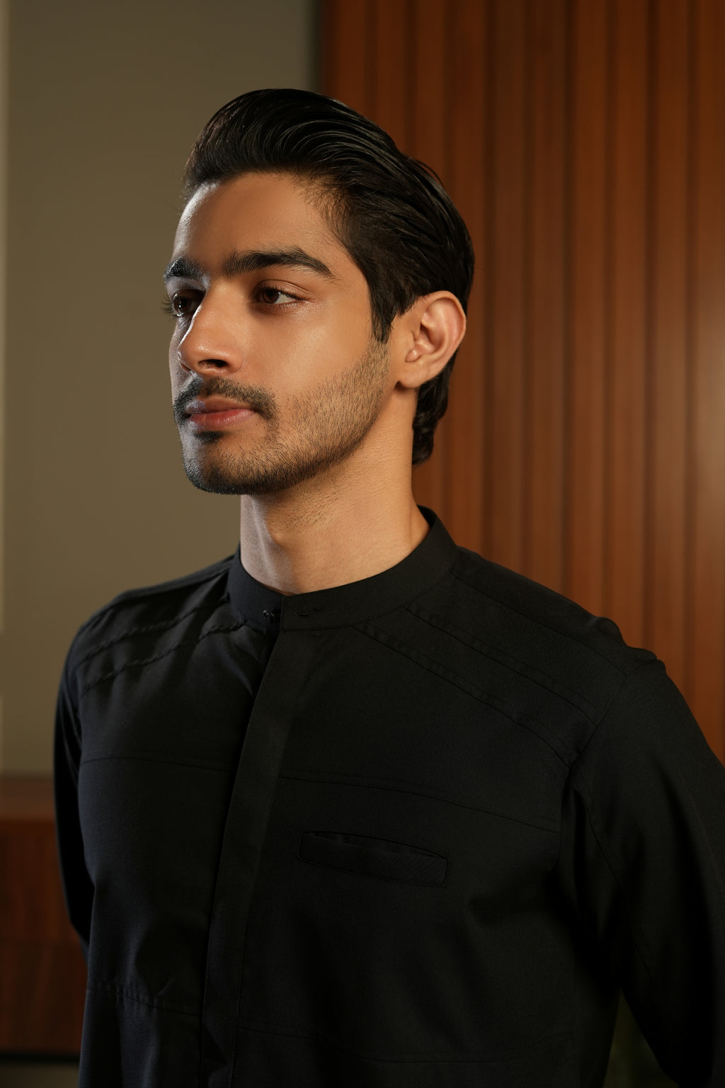 BLACK FRONT PANEL SHALWAR KAMEEZ