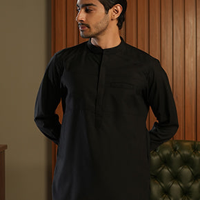 Blue Mandarin Collar Shalwar Kameez