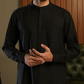 Blue Mandarin Collar Shalwar Kameez