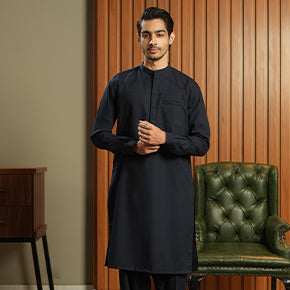 Blue Mandarin Collar Shalwar Kameez (Copy) (Copy) (Copy)
